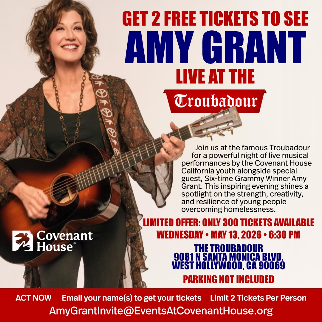 Get 2 Free tickets to see Amy Grant at the Troubadour in Los Angeles. May 13, 2026 at 6:30 p.m.